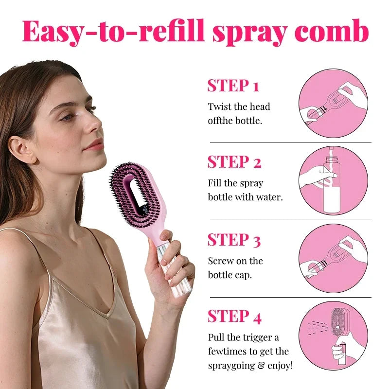 Spray Bottle Hair Brush