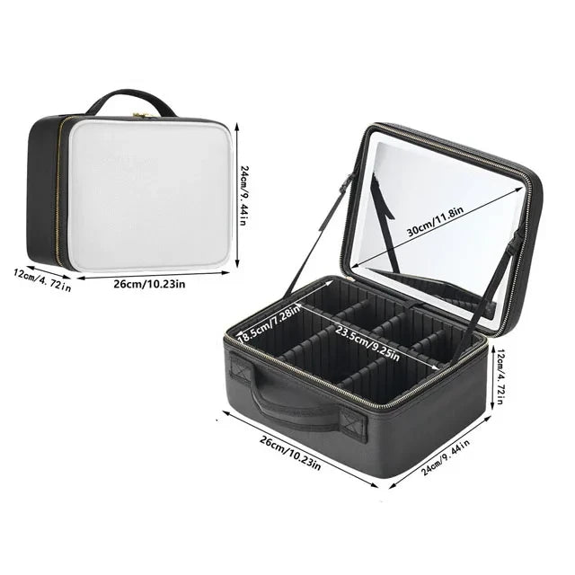 Portable LED Lighted Makeup Case