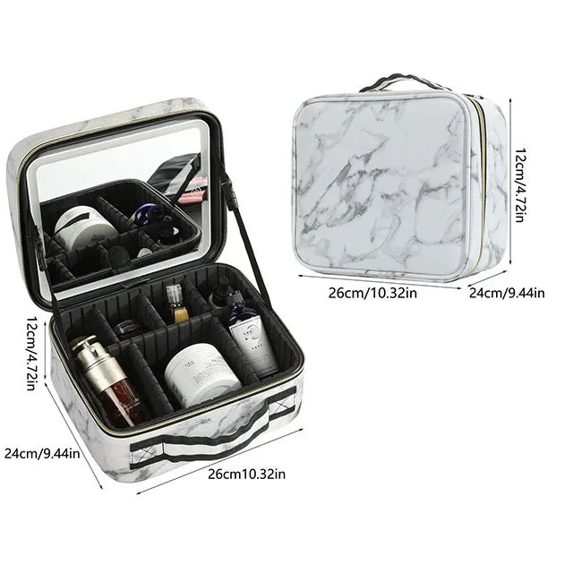 Portable LED Lighted Makeup Case