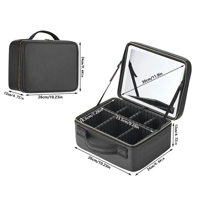 Portable LED Lighted Makeup Case