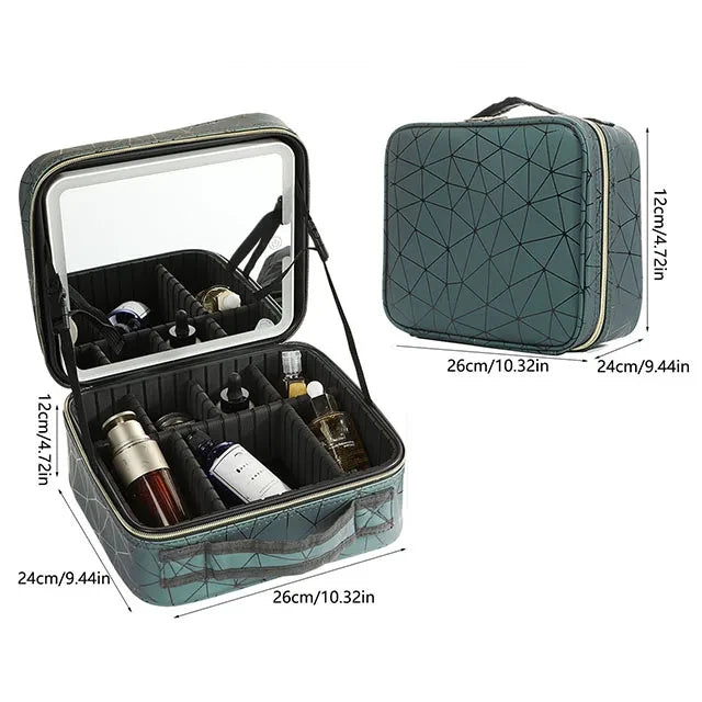 Portable LED Lighted Makeup Case